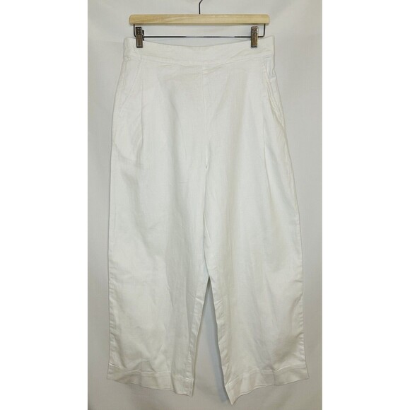 MADEWELL Pull-On Straight Crop Linen Blend White Pants Women's SIZE 8 NWT - Picture 3 of 12